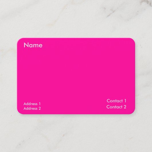 neon roze -minimalistisch visitekaartje (Voorkant)