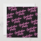 Neon Roze Moderne Afstudeerfeest  Kaart (Achterkant)