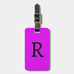 Neon Roze Monogram Cadeau Feest Favoriet Paars Vio Bagagelabel