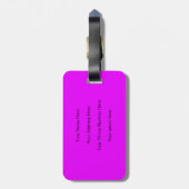 Neon Roze Monogram Cadeau Feest Favoriet Paars Vio Bagagelabel (Achterkant verticaal)