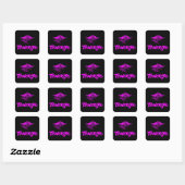 Neon Roze Mount Teide Tenerife Vuurberg Vierkante Sticker (Vel)
