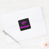 Neon Roze Mount Teide Tenerife Vuurberg Vierkante Sticker (Envelop)