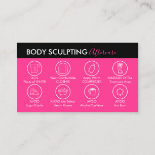 Neon Roze Nazorg Body Sculpting Visitekaartje