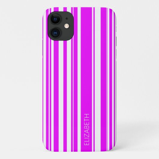 Neon roze onregelmatige strepen Case-Mate iPhone case (Achterkant)