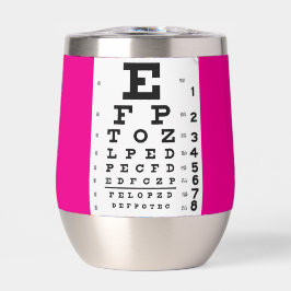 Neon Roze Oog Grafiek thermische wijn tumbler