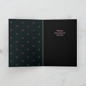 Neon Roze op Black LOVE Hef Aangepaste tekst Kaart (Binnen)