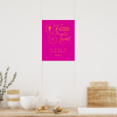 Neon roze Oranje, minimalistische feiharde boeken  Poster (Keuken)
