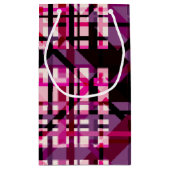 Neon Roze Paarse Abstracte Geometrische Gift Bag Klein Cadeauzakje (Achterkant)