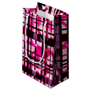 Neon Roze Paarse Abstracte Geometrische Gift Bag Klein Cadeauzakje