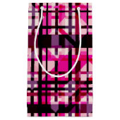Neon Roze Paarse Abstracte Geometrische Gift Bag Klein Cadeauzakje (Voorkant)