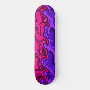 Neon Roze Paarse Druppel Skateboard Slijm Smeltend