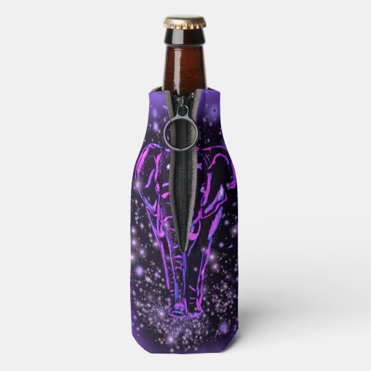 Neon Roze Paarse Elephant Bottle Cooler (Fles Achterkant)