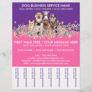 Neon Roze paarse Fokker Honden Uitlaat Service Flyer