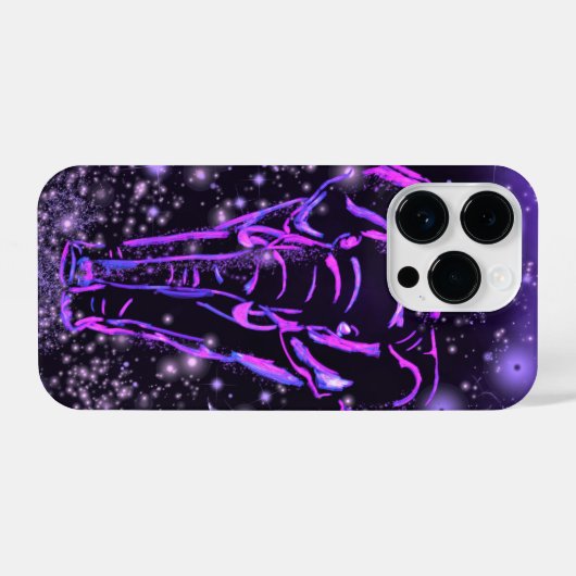 Neon Roze Paarse Olifant iPhone Case iPhone Hoesje (Achterkant horizontaal)