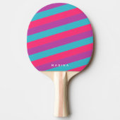 Neon Roze Paarse Turquoise Tafeltennis Tafeltennisbatje (Voorkant)