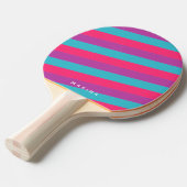 Neon Roze Paarse Turquoise Tafeltennis Tafeltennisbatje (Voorkant Gekanteld)