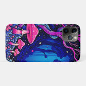 Neon Roze Paddenstoelen Bos Kunst Case-Mate iPhone Case (Achterkant (horizontaal))