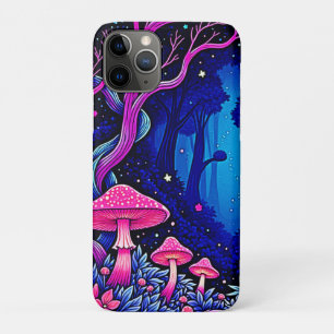 Neon Roze Paddenstoelen Bos Kunst Case-Mate iPhone Case