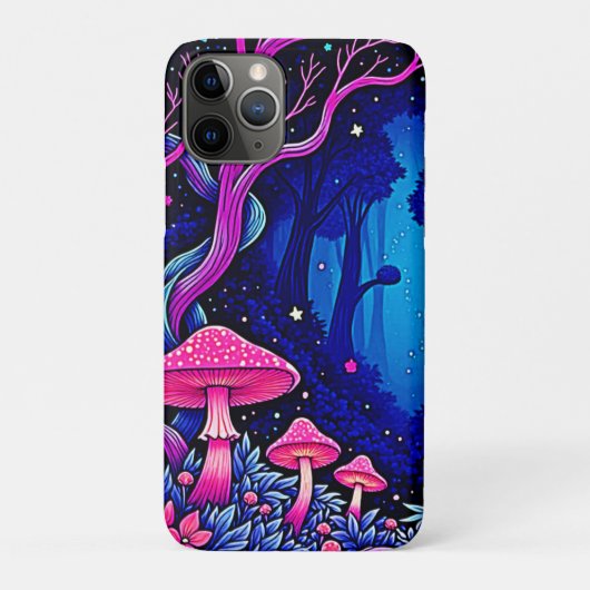 Neon Roze Paddenstoelen Bos Kunst Case-Mate iPhone Case (Achterkant)