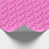 Neon roze pixel vierkant patroon inpakpapier (Hoek)
