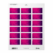 Neon Roze Rook Adresetiketten - Etiket (Full Sheet)