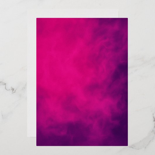Neon Roze Rook Folie Uitnodiging – Aanpasbaar (Voorkant / Achterkant)