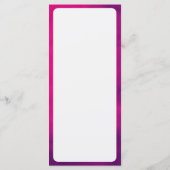 Neon Roze Rook Plat Menukaart – Aanpasbaar (Achterkant)