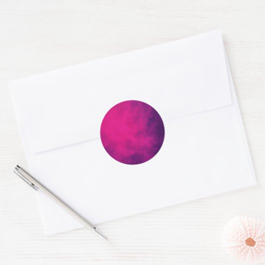 Neon Roze Rook Rond Sticker – Aanpasbaar (Envelop)