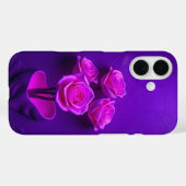 Neon Roze Rose Glow Art Hoesje-Mate iPhone Case (Achterkant (horizontaal))