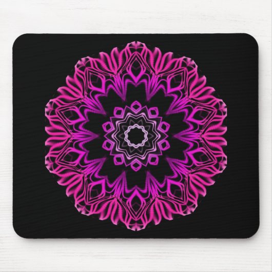 Neon roze ruimteventilator muismat (Voorkant)