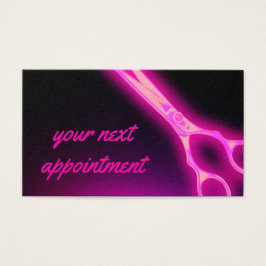 neon roze scissenkaart visitekaartje
