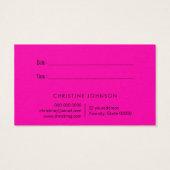 neon roze scissenkaart visitekaartje (Achterkant)