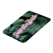 Neon roze Sign Modern Tropisch Save the Date Magneet (Linkerzijde)
