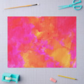 Neon Roze Sinaasappel Abstract Moderne Artsy Kleur Tissuepapier (Craft)
