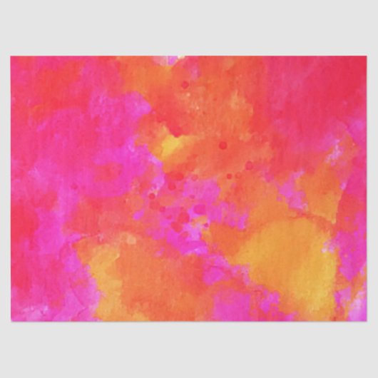 Neon Roze Sinaasappel Abstract Moderne Artsy Kleur Tissuepapier (Voorkant)