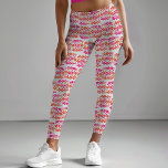 Neon Roze Sinaasappel Batik Circle Block Print Abs Leggings<br><div class="desc">Dit leuke tribal geïnspireerde cirkelontwerp is gemaakt met behulp van afbeeldingen van het stempelen van mijn hand gesneden stempels digitaal overlapt op een neon roze en oranje waterverf abstract op een witte achtergrond om een echt uniek ontwerp te maken dat het uiterlijk van blokdruk batikstof oproept.</div>