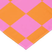 Neon Roze Sinaasappel Geruite Checkerboard Tafelkleed (Gekanteld)
