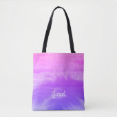 Neon Roze Sinaasappel Paarse Tropical Paradise Tre Tote Bag (Voorkant)