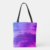 Neon Roze Sinaasappel Paarse Tropical Paradise Tre Tote Bag (Achterkant)