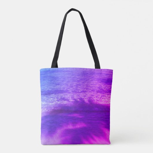 Neon Roze Sinaasappel Paarse Tropical Paradise Tre Tote Bag (Achterkant)