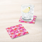 Neon Roze Sinaasappel Palmboom Ibiza Kartonnen Onderzetters (Insitu)