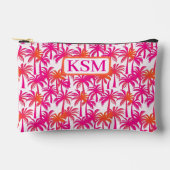 Neon Roze Sinaasappel Palmboom Ibiza Monogram Etui (Voorkant)