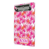 Neon Roze Sinaasappel Palmboom Ibiza Monogram Mini Klembord (Angled2)