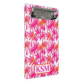 Neon Roze Sinaasappel Palmboom Ibiza Monogram Mini Klembord (Schuin)