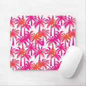 Neon Roze Sinaasappel Palmboom Ibiza Muismat (Met muis)