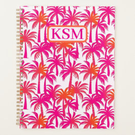 Neon Roze Sinaasappel Palmboom Ibiza Planner