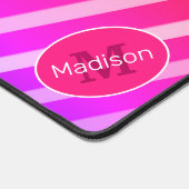 Neon roze sinaasappel retro strepen geometrisch Mo Bureaumat (Hoek)