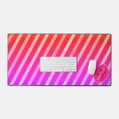Neon roze sinaasappel retro strepen geometrisch Mo Bureaumat (Keyboard & Muis)