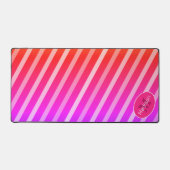 Neon roze sinaasappel retro strepen geometrisch Mo Bureaumat (Voorkant)