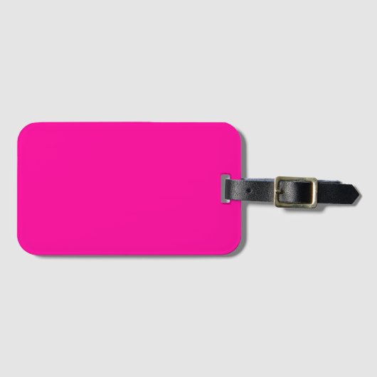 Neon Roze Solid Color Bagagelabel (Voorkant (horizontaal))
